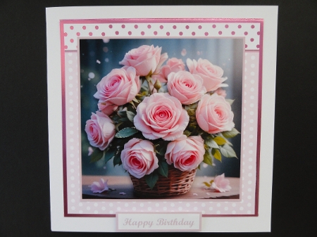 Beautiful Pink Rose Card Toppers by Valerie Spowart