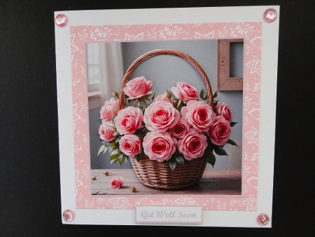 Beautiful Pink Rose Card Toppers by Valerie Spowart