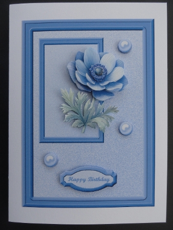 Blue Poppy Card Front by Valerie Spowart