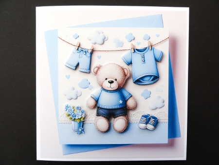 Teddy bear - CARD FRONTS by Valerie Spowart