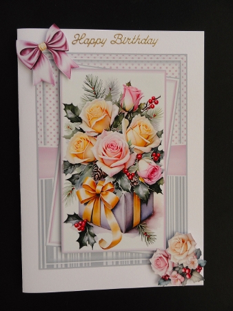 Christmas Roses 3 Mini Kit With Set Of 3 Card Fronts by Valerie Spowart