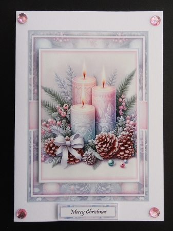 Festive Candles With 3 Toppers - Makes 3 Cards by Valerie Spowart
