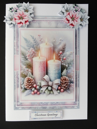 Festive Candles With 3 Toppers - Makes 3 Cards by Valerie Spowart