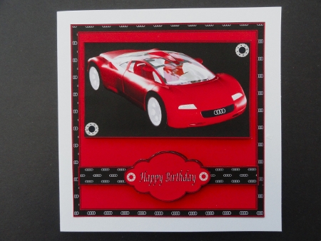 7 x 7 red audi quick card front. by Valerie Spowart