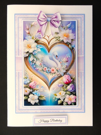 cup1384868_58488 - Delicate Swan Heart With 3 Toppers - Makes 3 Cards