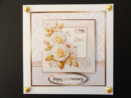 Yellow Roses Golden Anniversary Card by Valerie Spowart