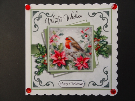 Winter Wishes Holly Robin by Valerie Spowart