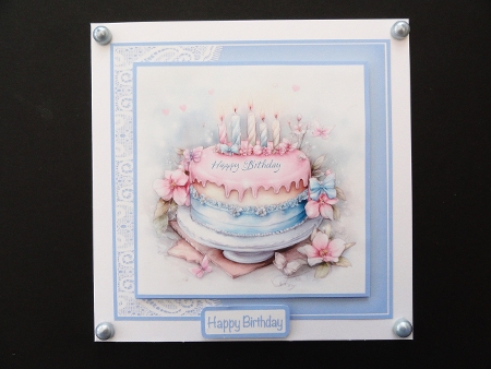 Cake Time Card Front With Matching Gift Tags 6x6 by Valerie Spowart