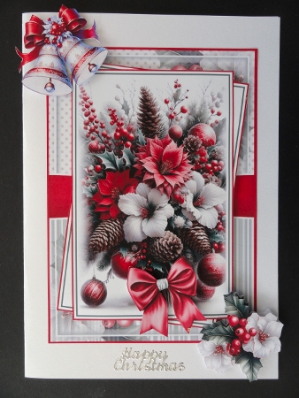 Festive Blooms 2 With Set Of 3 Card Fronts by Valerie Spowart