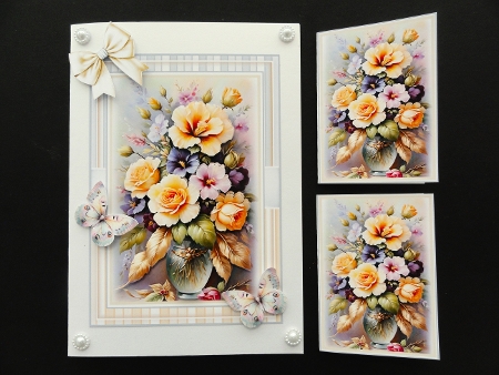 Summer Petunia With Set Of 3 Card Fronts by Valerie Spowart