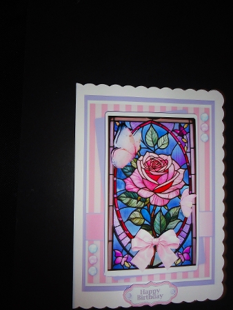 Lovely Rose Stained Glass Window by Valerie Spowart