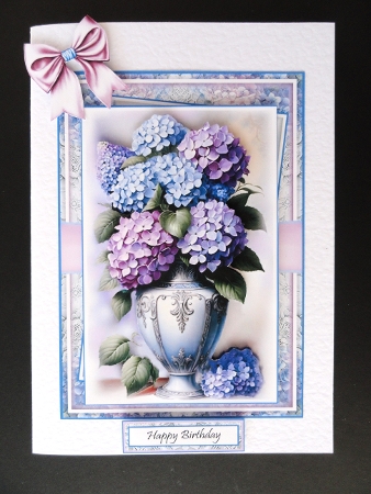 Beautiful Hydrangea Vase With Set Of 4 Toppers by Valerie Spowart