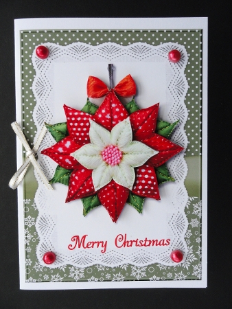 3D Poinsettia  Mini Kit  5x7 by Valerie Spowart