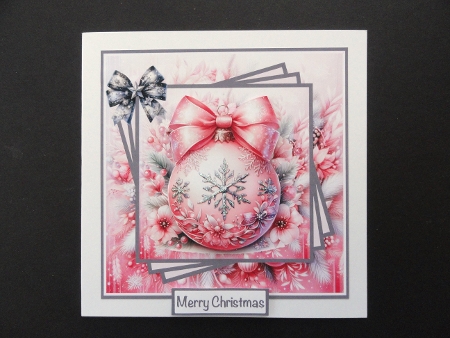 Christmas Baubles Pink #1 Mini Kit 7x7 by Valerie Spowart