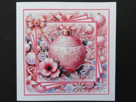 Christmas Baubles Pink #2 Mini Kit 7x7 by Valerie Spowart