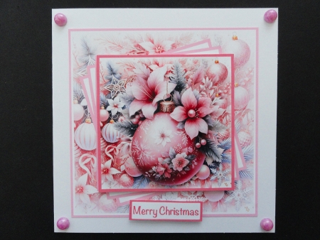 Christmas Baubles Pink #2 Mini Kit 7x7 by Valerie Spowart