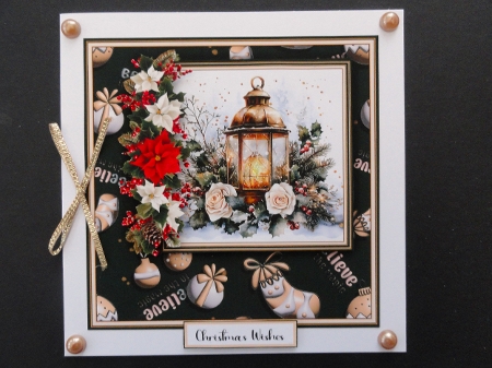 Golden Christmas Latern - 6x6 Mini Kit by Valerie Spowart