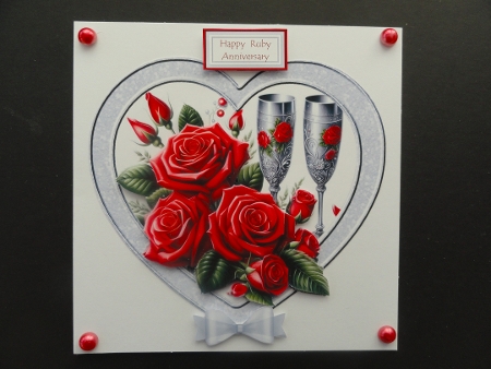 Silver & Ruby Shaped anniversary cards by Valerie Spowart