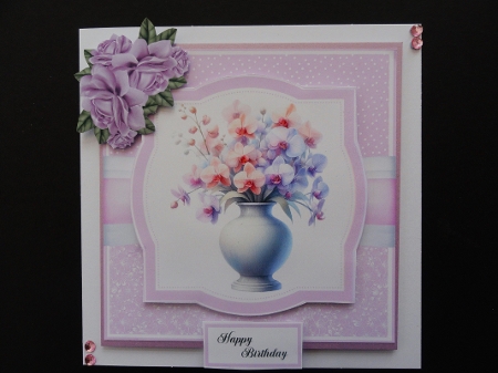 Vase of Flowers Card Front & Topper Kit by Valerie Spowart