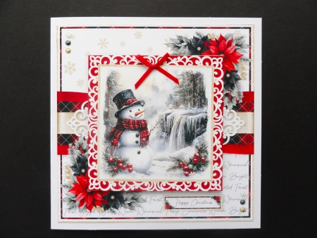 Tartan Snowman Multi Topper 7x7 inch Kit by Valerie Spowart
