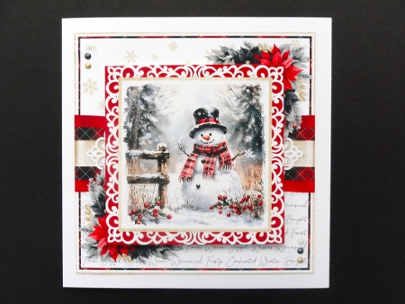 Tartan Snowman Multi Topper 7x7 inch Kit by Valerie Spowart