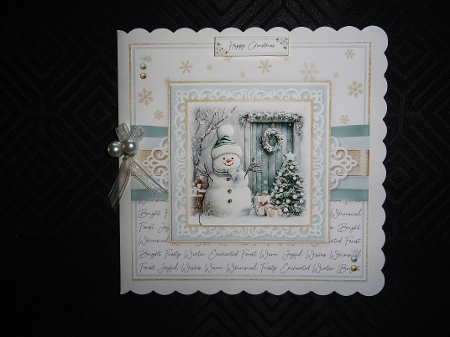 Frosty Soft Green Snowman Multi Topper 7x7 inch Kit by Valerie Spowart