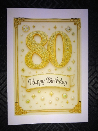 Birthday Age Card A4 – 80th by Valerie Spowart