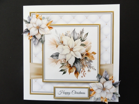 Gold & Silver Poinsettia Card Front & Topper Kit by Valerie Spowart