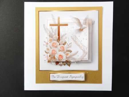 peach sympathy pyramid card front by Valerie Spowart