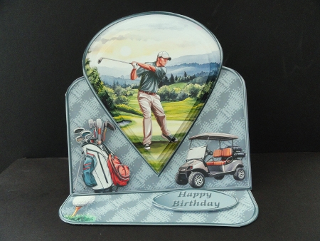 Golfing - Teardrop Pyramid Easel Card Mini Kit by Valerie Spowart