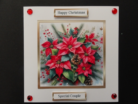 6X6 Red Christmas Poinsettia Toppers with Sentiments 3 & 4 by Valerie Spowart