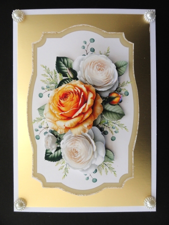 Framed 3D Decoupage Roses Sheet 3 by Valerie Spowart