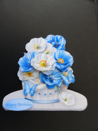 Blue and White Poppies - Flower Barrel Card Mini Kit by Valerie Spowart