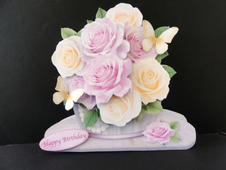 Pastel Roses - Flower Barrel Card Mini Kit by Valerie Spowart