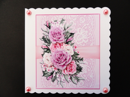 Pink Roses All Occasions 6 x 7 Card by Valerie Spowart