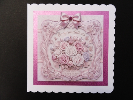 Pastel Rose Luxury Frame Card Topper – Elegant Floral by Valerie Spowart