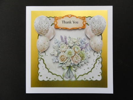Cream & Green Floral Balloon Topper Set with Gold Sentiments – Birthday, Thank You & Congratulations by Valerie Spowart