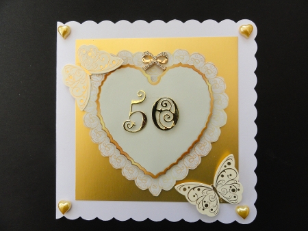 Gold Border heart Backgrounds-Candy floss by Valerie Spowart