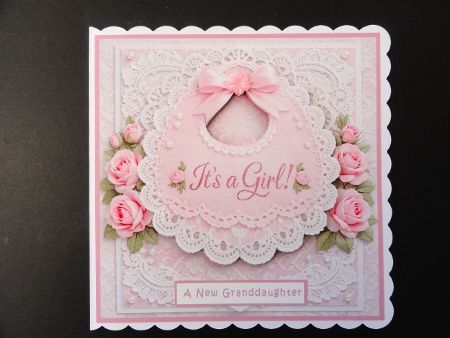 babygirl bib on lace by Valerie Spowart