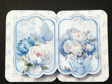 Blue Peonies - Pop-up Card Mini Kit by Valerie Spowart