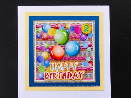 Birthday Balloons Card Front 2 by Valerie Spowart