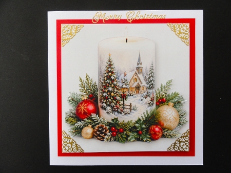 Printed Christmas Candle  by Valerie Spowart