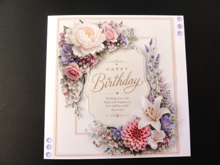 Elegant Pastel Floral Birthday Topper with Gold Script by Valerie Spowart