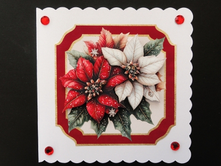 Poinsettia Sparkle Decoupage 3 Topper by Valerie Spowart