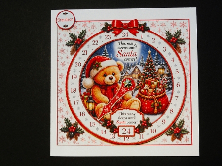 teddy advent clock calendar by Valerie Spowart