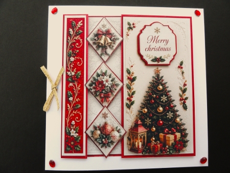 Elegant Christmas Diamond Trio – Bells, Poinsettia & Ornaments Topper by Valerie Spowart