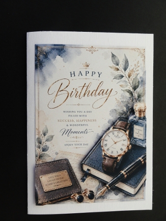 Classic Gentleman Birthday A4 Portrait Topper by Valerie Spowart