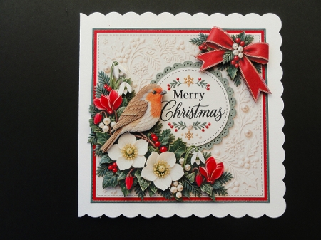 Christmas Robin with Hellebores and Snowdrops Festive Card Kit by Valerie Spowart