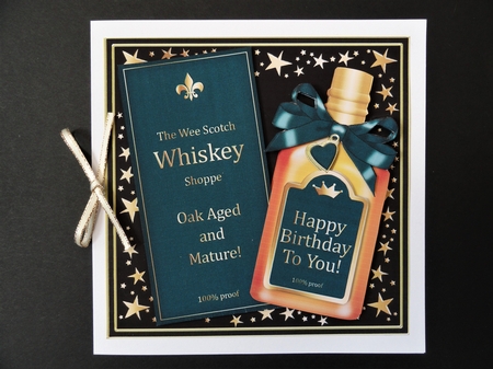 Birthday Whisky Quick Card with 3D Decoupage by Valerie Spowart