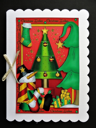 Christmas Snowman Decoupage Topper 1 by Valerie Spowart